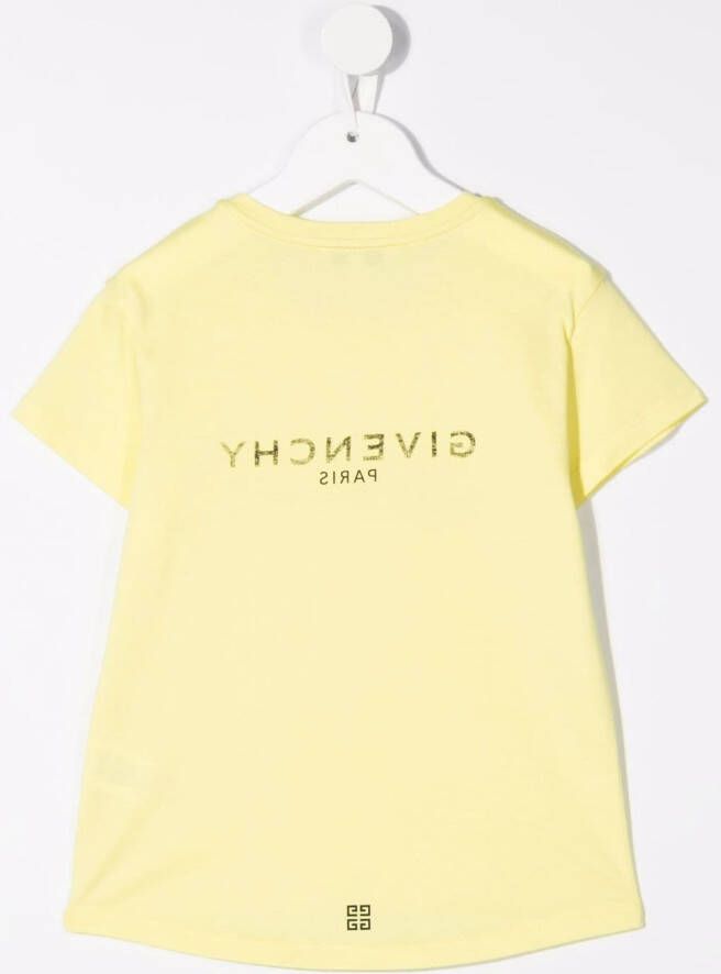 Givenchy Kids T-shirt met logoprint Geel