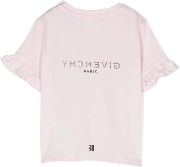 Givenchy Kids T-shirt met ruches Roze