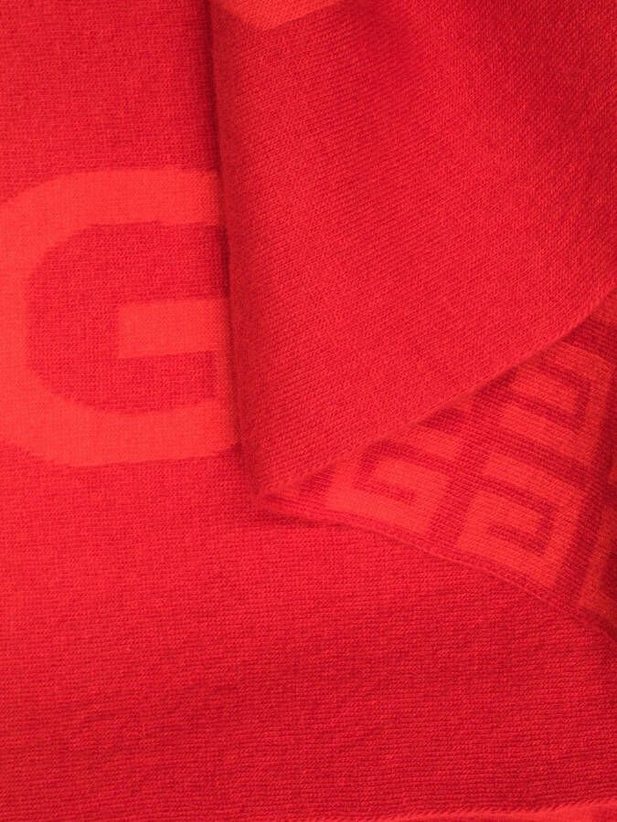 Givenchy Sjaal met intarsia logo Rood