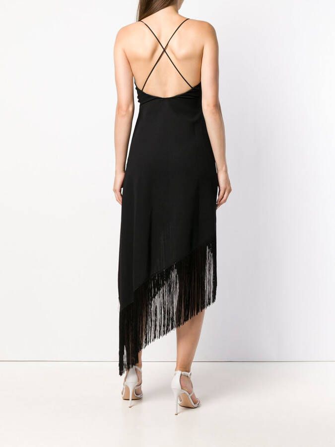 Givenchy Slipdress met waterval franje Zwart