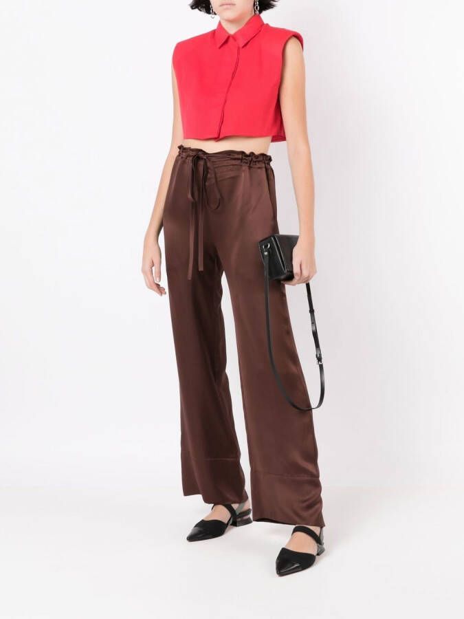 Gloria Coelho Cropped poloshirt Rood