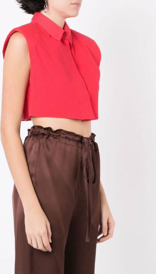 Gloria Coelho Cropped poloshirt Rood