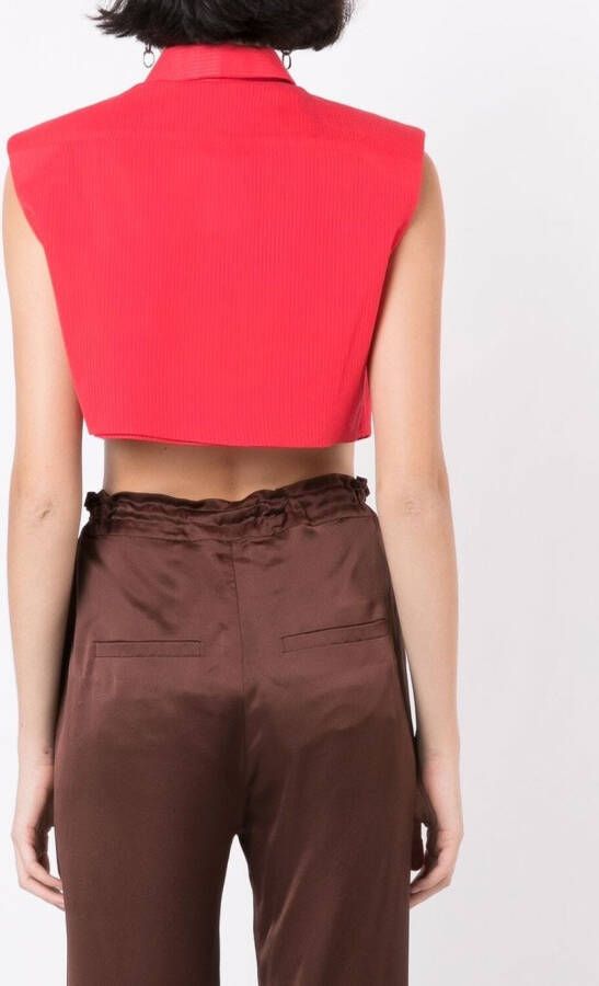 Gloria Coelho Cropped poloshirt Rood