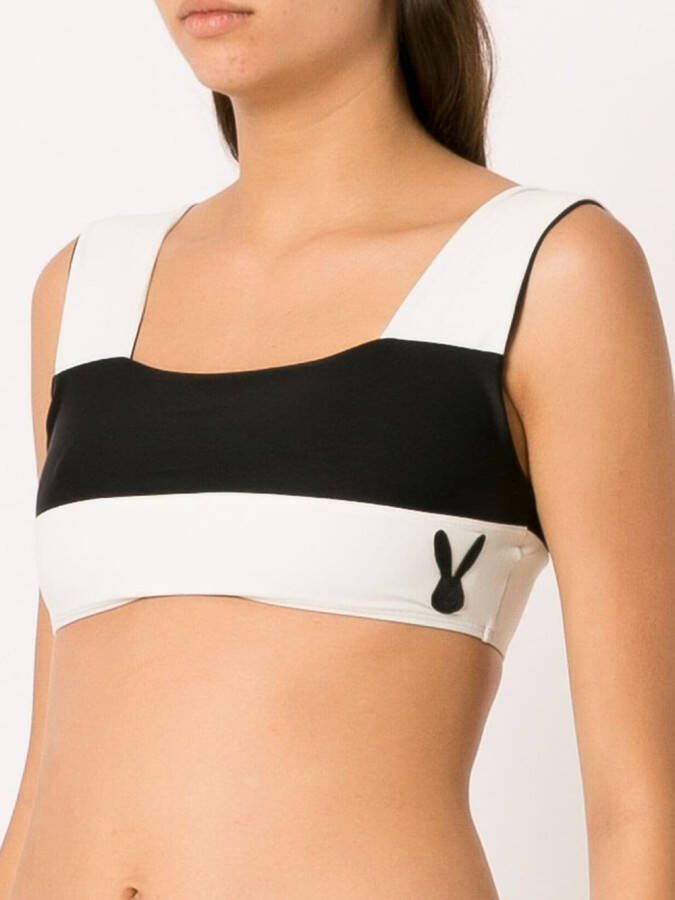 Gloria Coelho Geometrische bikinitop Zwart