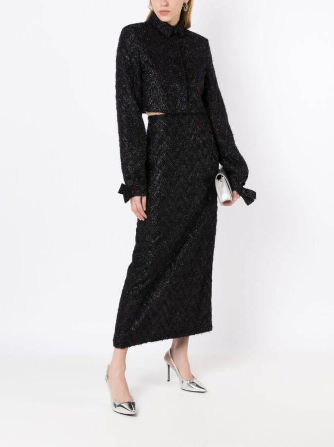 Gloria Coelho High-waist midi-rok Zwart