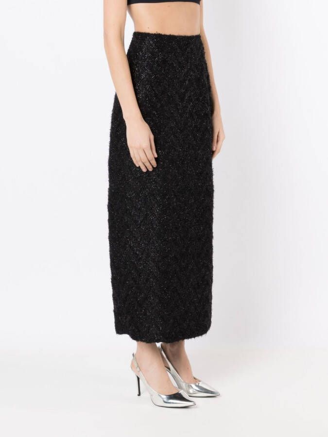 Gloria Coelho High-waist midi-rok Zwart