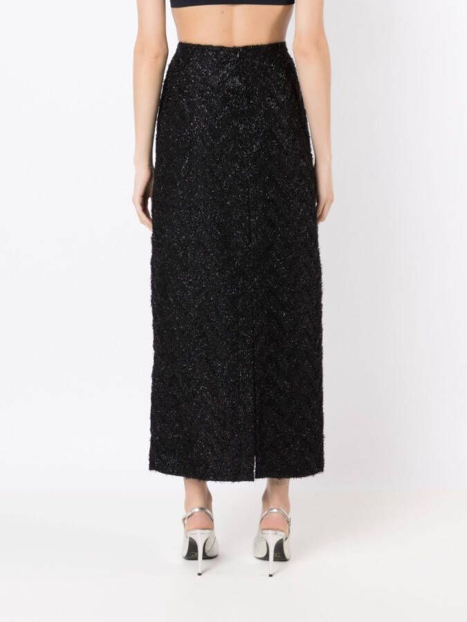 Gloria Coelho High-waist midi-rok Zwart
