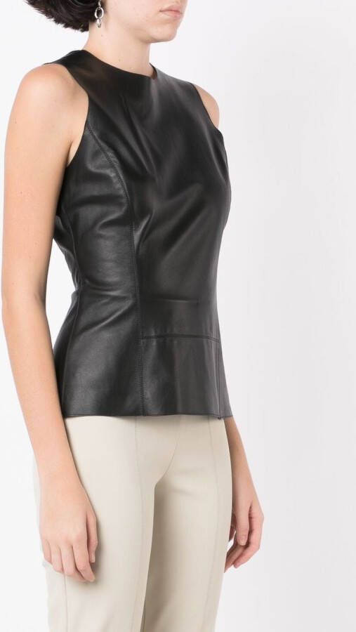 Gloria Coelho Leren top Zwart