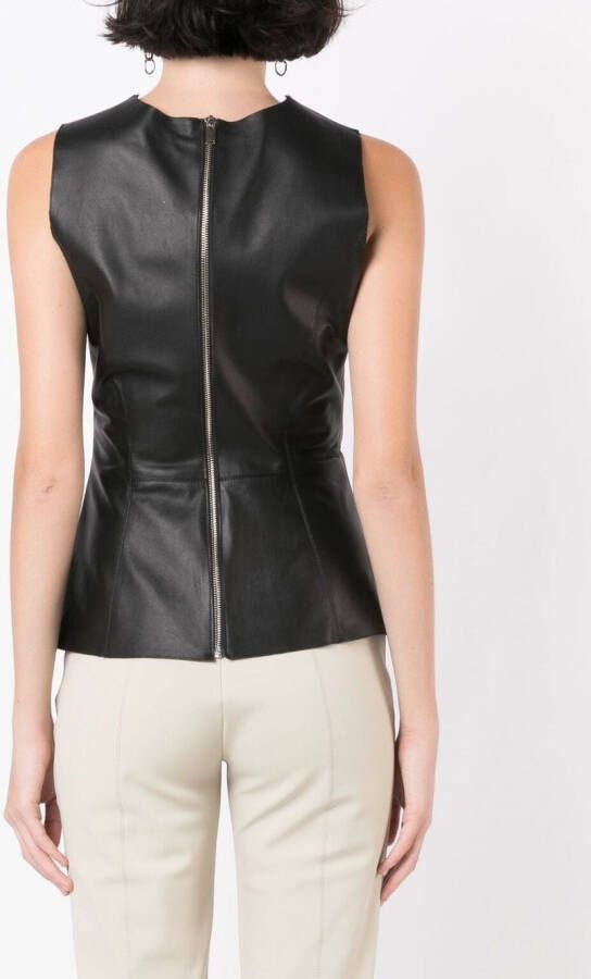 Gloria Coelho Leren top Zwart