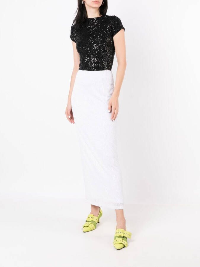 Gloria Coelho Midi-rok met pailletten Wit