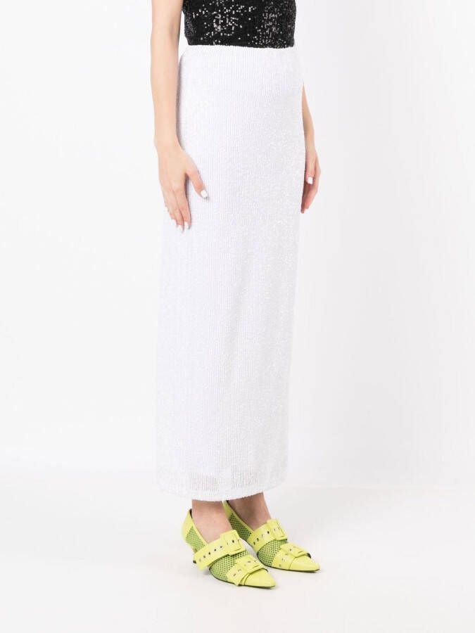 Gloria Coelho Midi-rok met pailletten Wit
