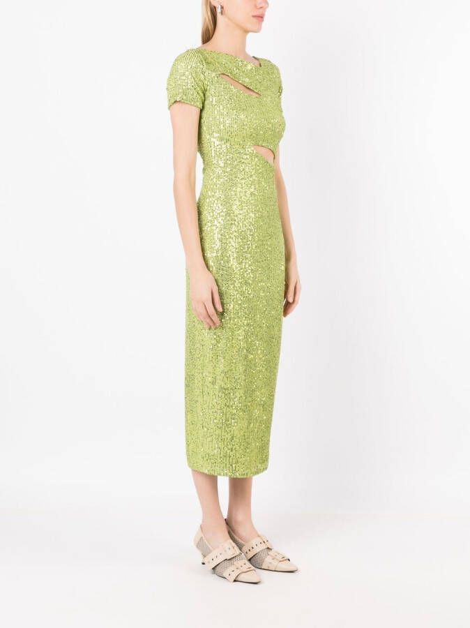 Gloria Coelho Mini-jurk verfraaid met pailletten Groen