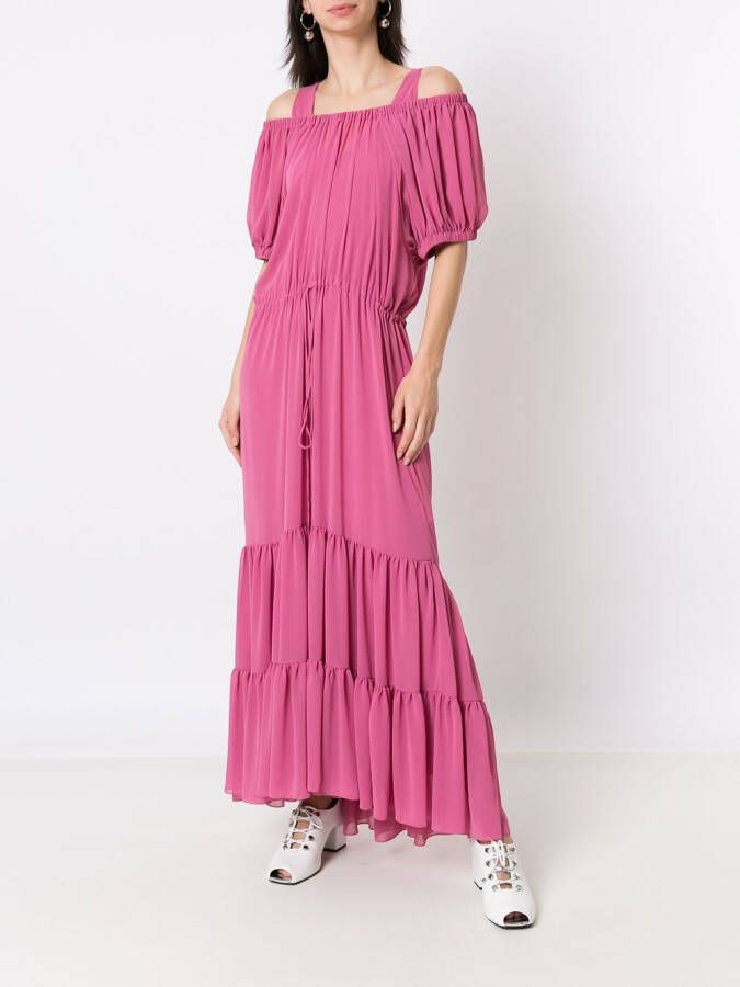Gloria Coelho Off-shoulder jurk Roze