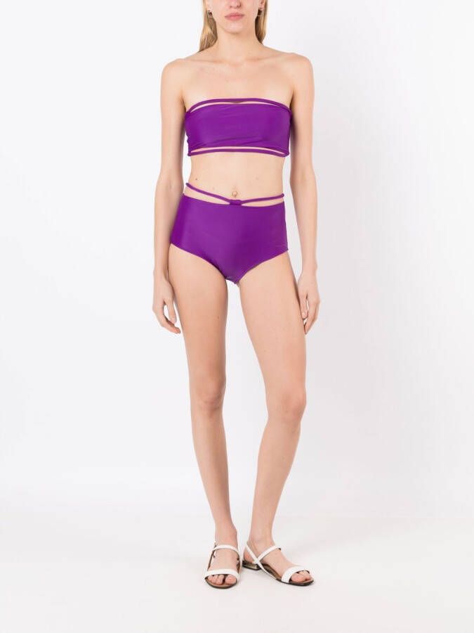 Gloria Coelho Strapless bikini Paars