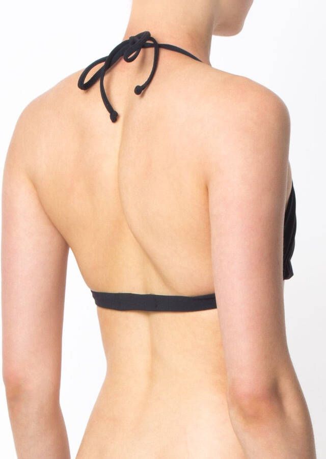 Gloria Coelho triangelige gebreide bikinitop Zwart