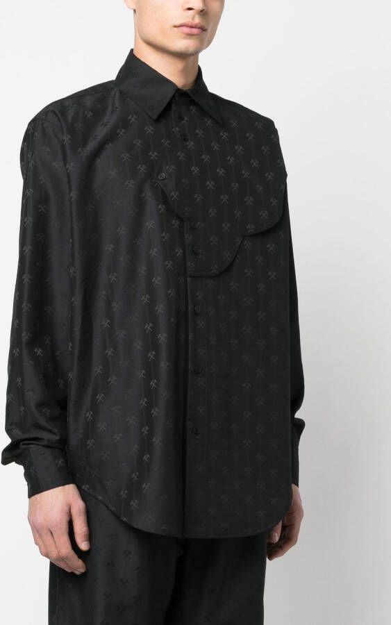 GmbH Button-up overhemd Zwart