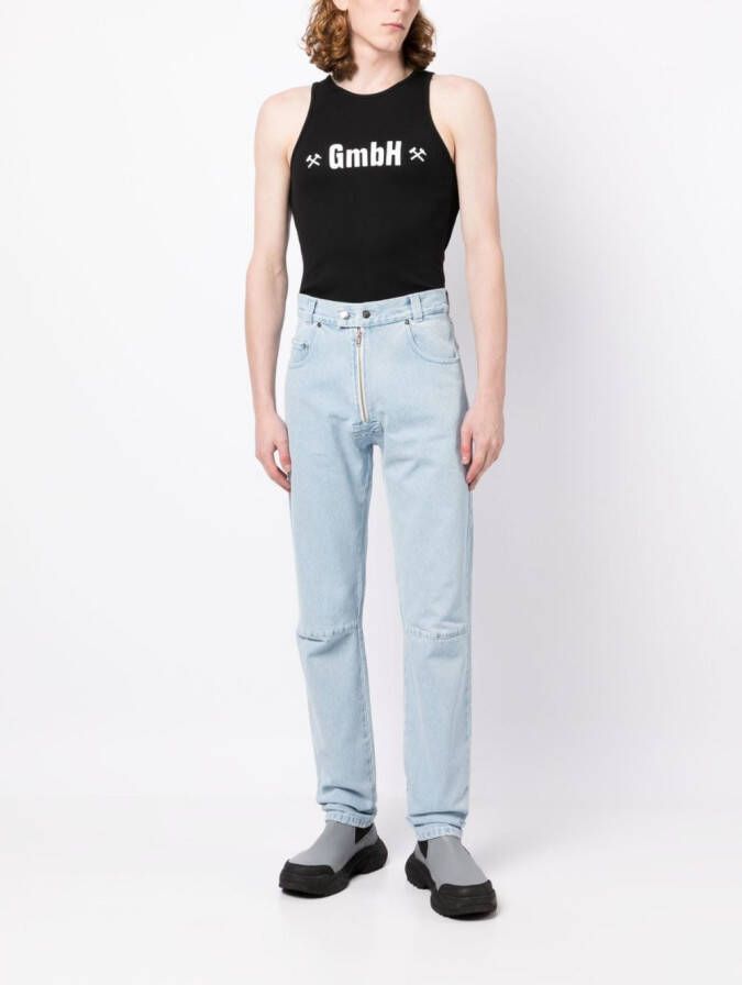GmbH Tanktop met logoprint Zwart