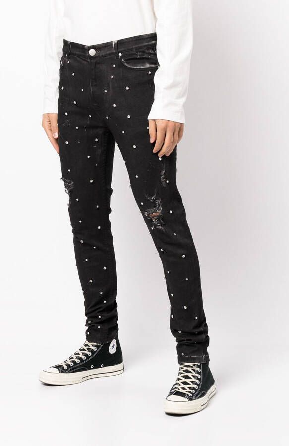 God's Masterful Children Gerafelde jeans Zwart