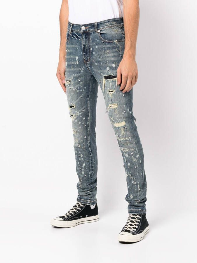 God's Masterful Children Gescheurde jeans Blauw