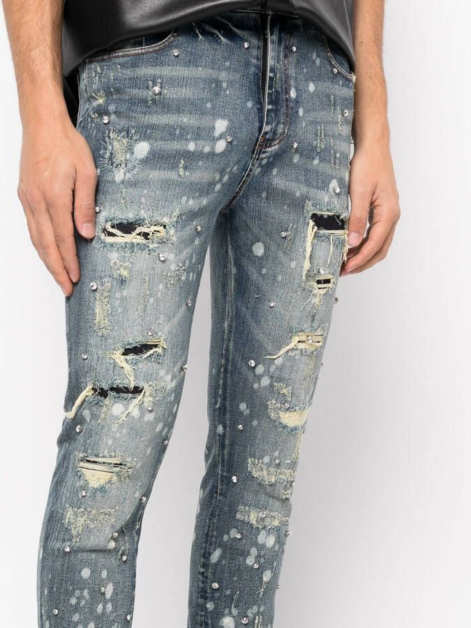 God's Masterful Children Gescheurde jeans Blauw