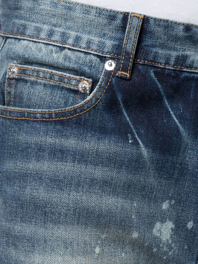 God's Masterful Children gescheurde slim-fit jeans met borduursels Blauw