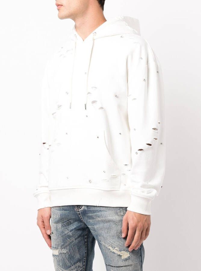 God's Masterful Children Hoodie met gescheurd detail Wit