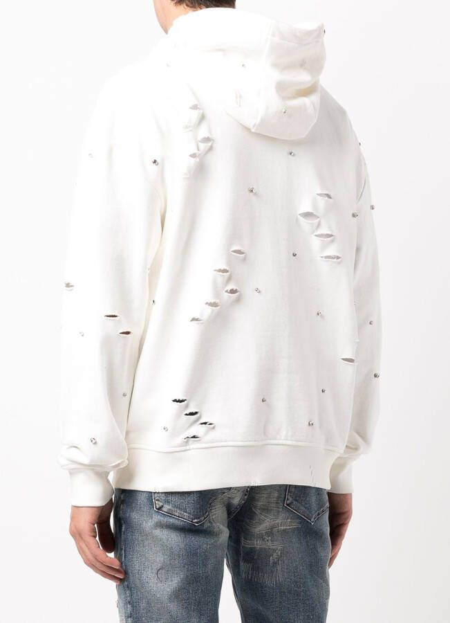 God's Masterful Children Hoodie met gescheurd detail Wit