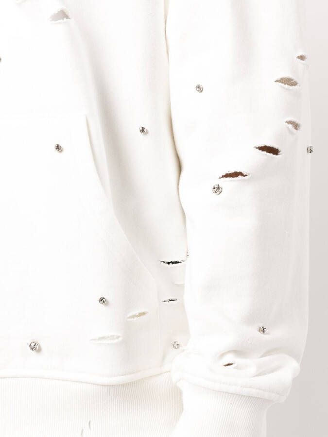 God's Masterful Children Hoodie met gescheurd detail Wit