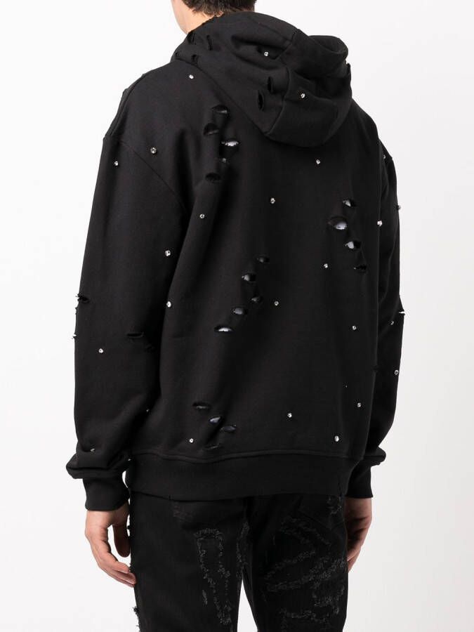 God's Masterful Children Hoodie met gescheurd detail Zwart