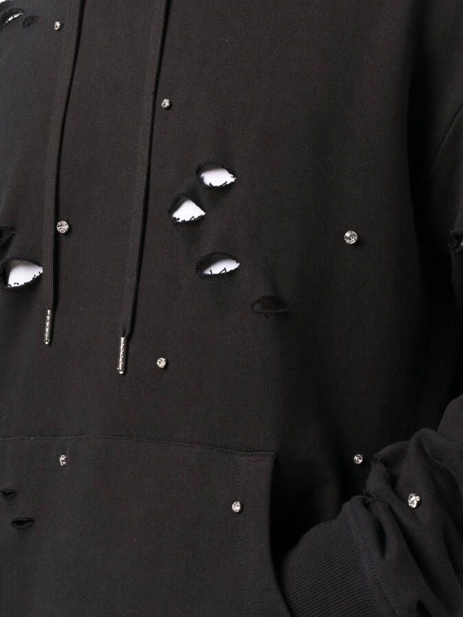 God's Masterful Children Hoodie met gescheurd detail Zwart