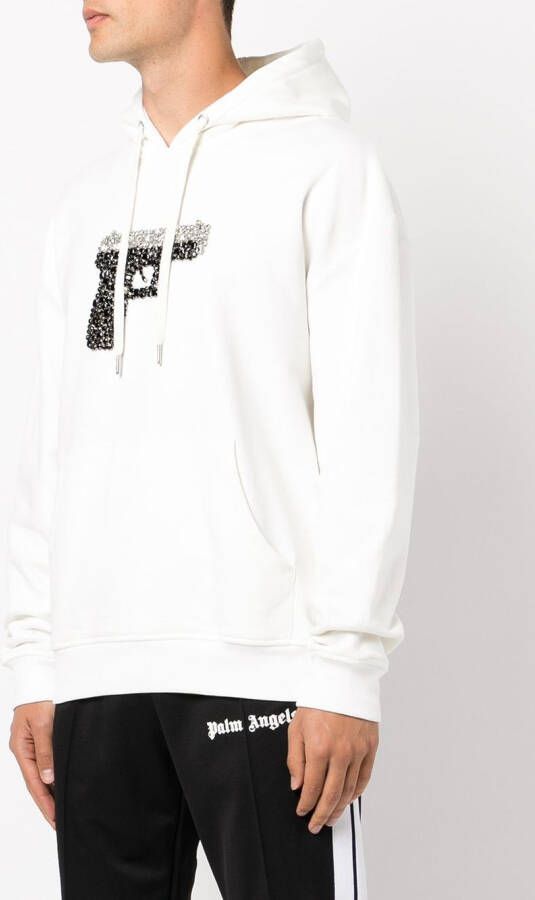 God's Masterful Children Hoodie verfraaid met kristallen Wit