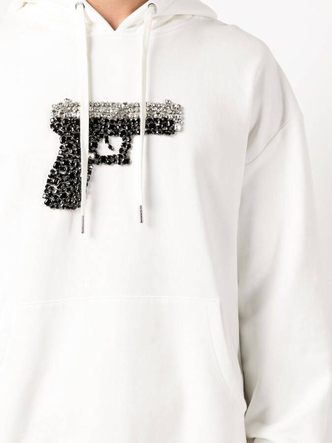 God's Masterful Children Hoodie verfraaid met kristallen Wit