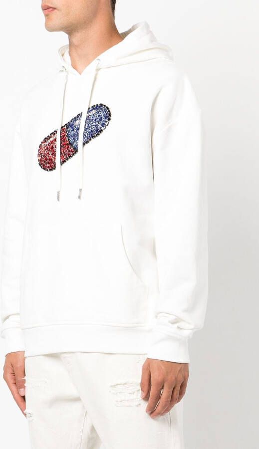 God's Masterful Children Hoodie verfraaid met kristallen Wit