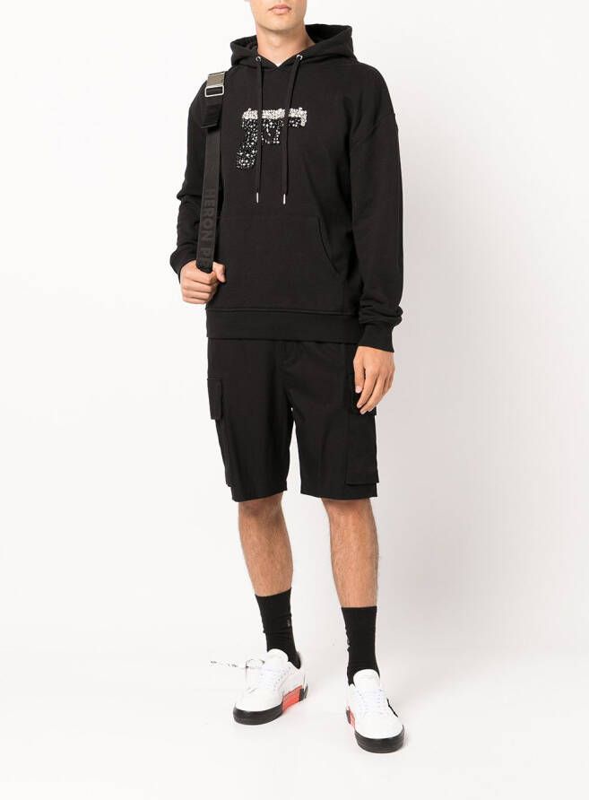 God's Masterful Children Hoodie verfraaid met kristallen Zwart