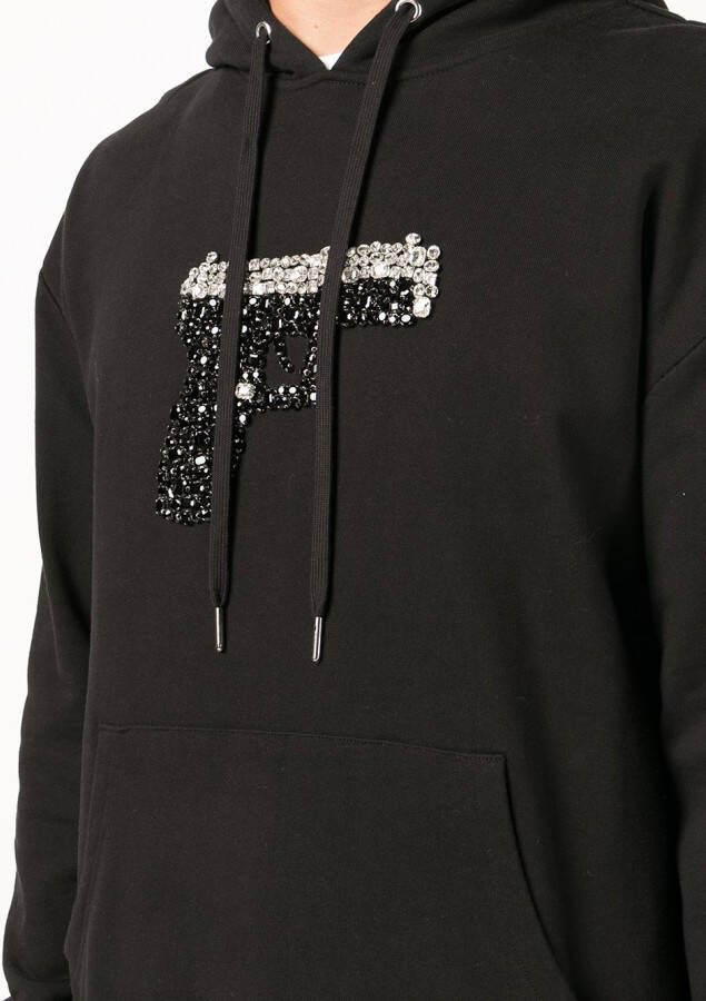 God's Masterful Children Hoodie verfraaid met kristallen Zwart