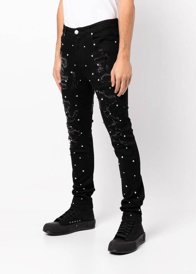 God's Masterful Children Jeans verfraaid met kristallen Zwart