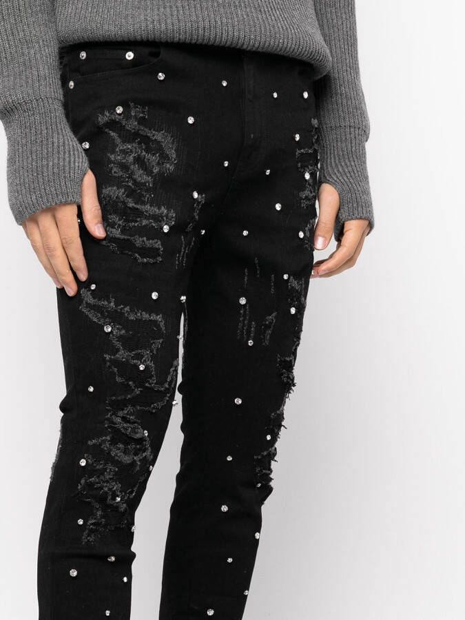 God's Masterful Children Jeans verfraaid met kristallen Zwart