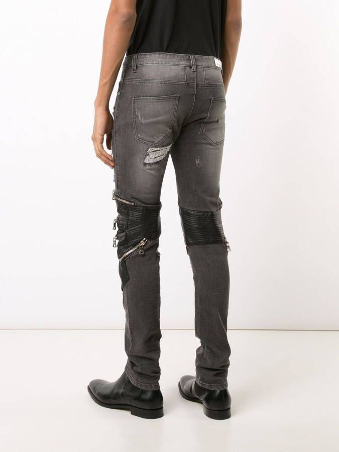 God's Masterful Children zipped ripped skinny jeans Zwart