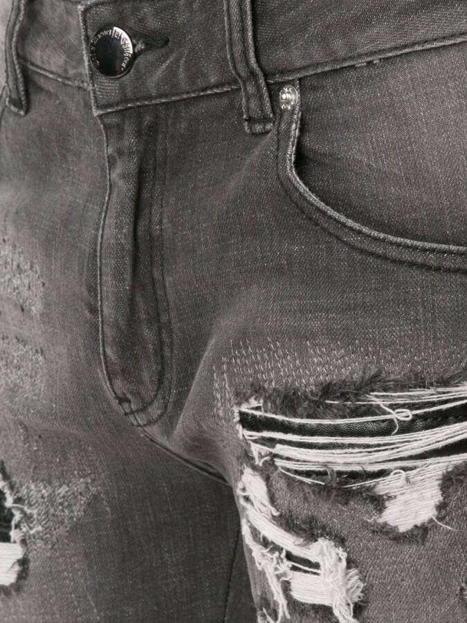 God's Masterful Children zipped ripped skinny jeans Zwart