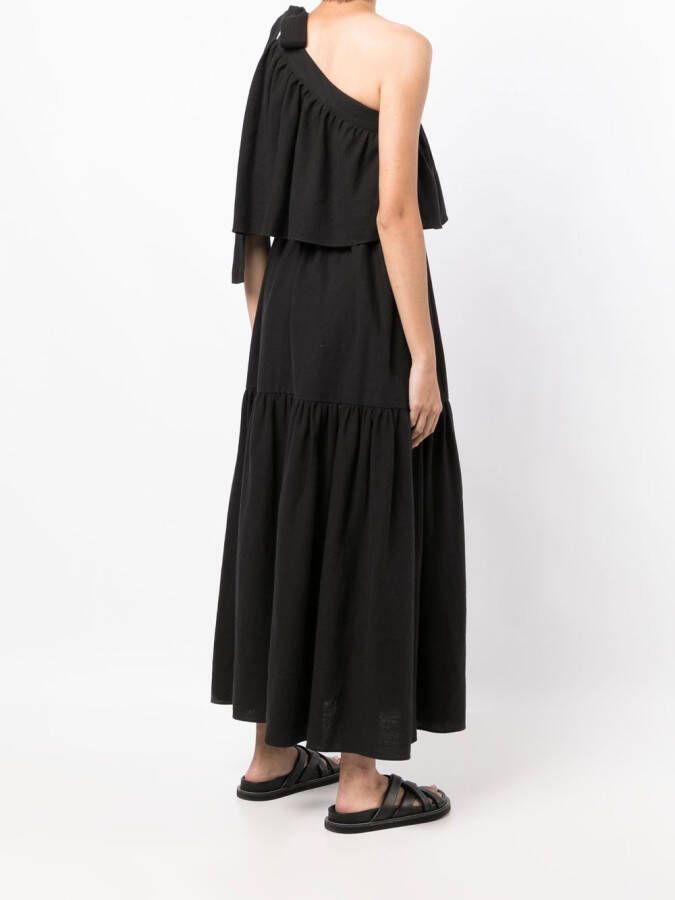 Goen.J Asymmetrische maxi-jurk Zwart