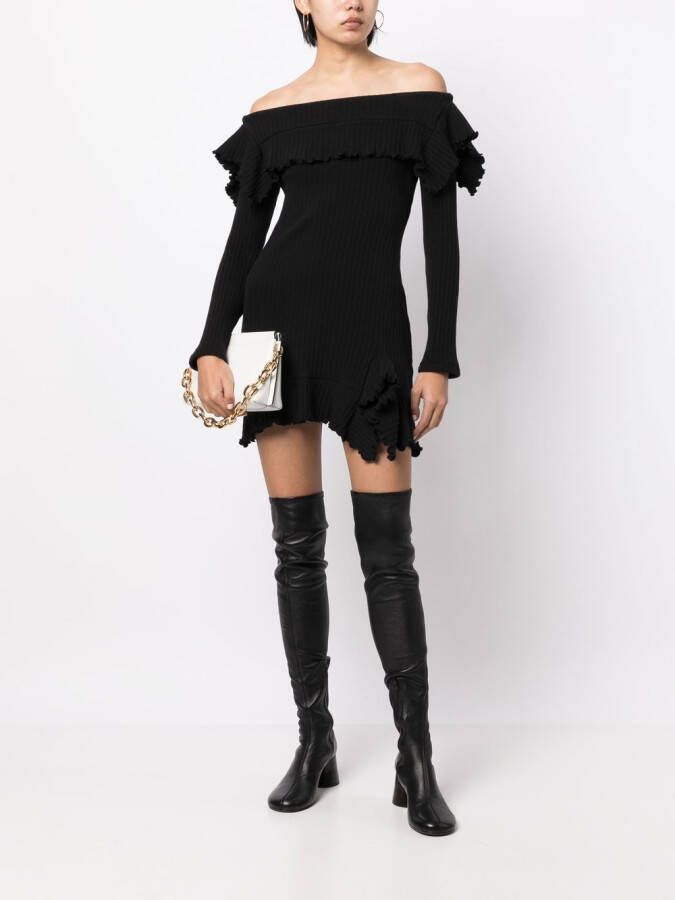 Goen.J Asymmetrische mini-jurk Zwart