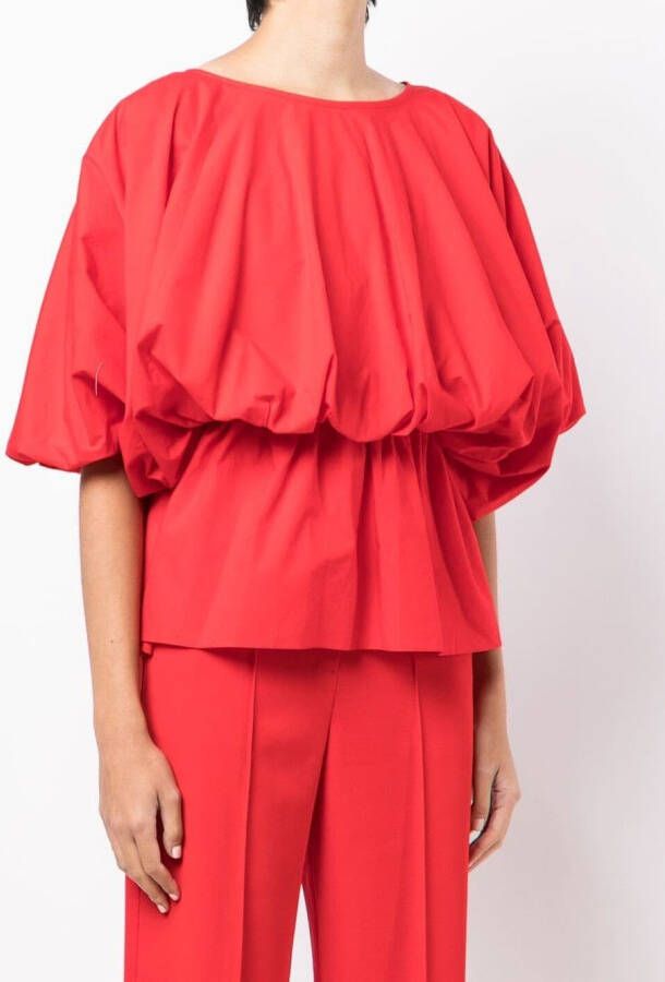 Goen.J Blouse met pofmouwen Rood