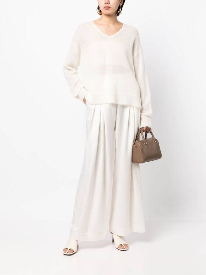 Goen.J High waist plooibroek Wit