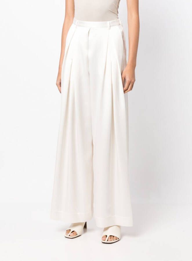 Goen.J High waist plooibroek Wit