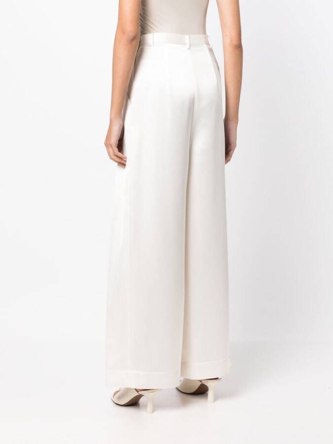 Goen.J High waist plooibroek Wit
