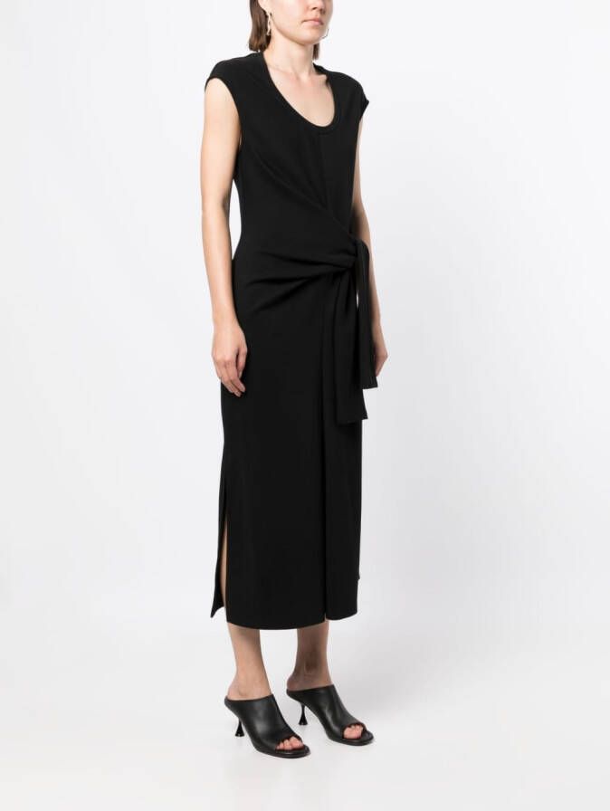 Goen.J Midi-jurk met gedraaid detail Zwart