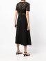 Goen.J Midi-jurk met macramé vlak Zwart - Thumbnail 4