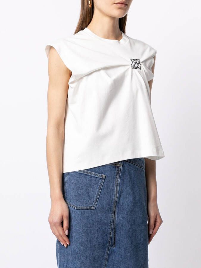Goen.J T-shirt met geborduurd logo Wit