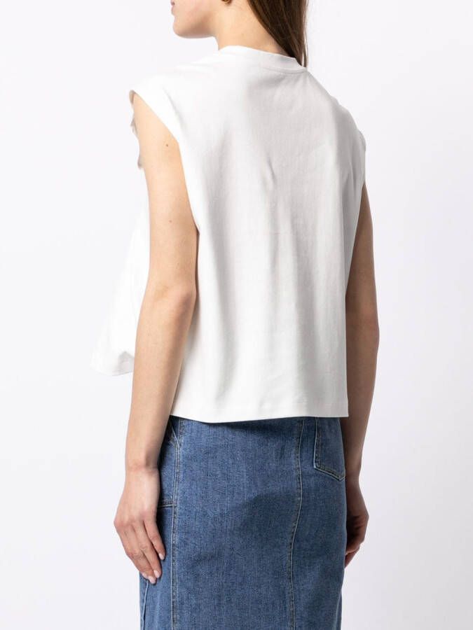 Goen.J T-shirt met geborduurd logo Wit