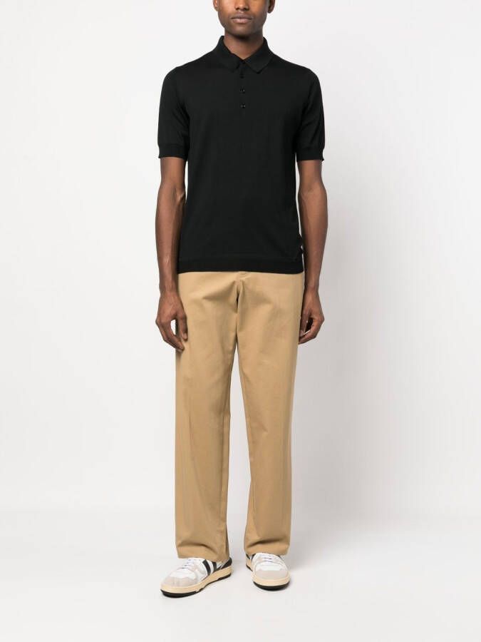 GOES BOTANICAL Poloshirt van merinowol Zwart